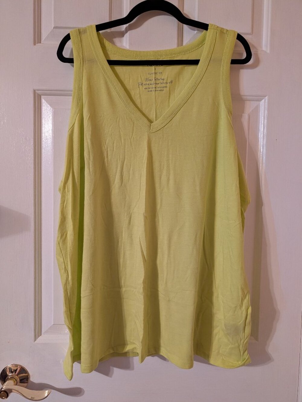 Torrid Girlfriend Signature Jersey V-Neck Tank Top Neon Yellow ~ 3/3X/22-24
